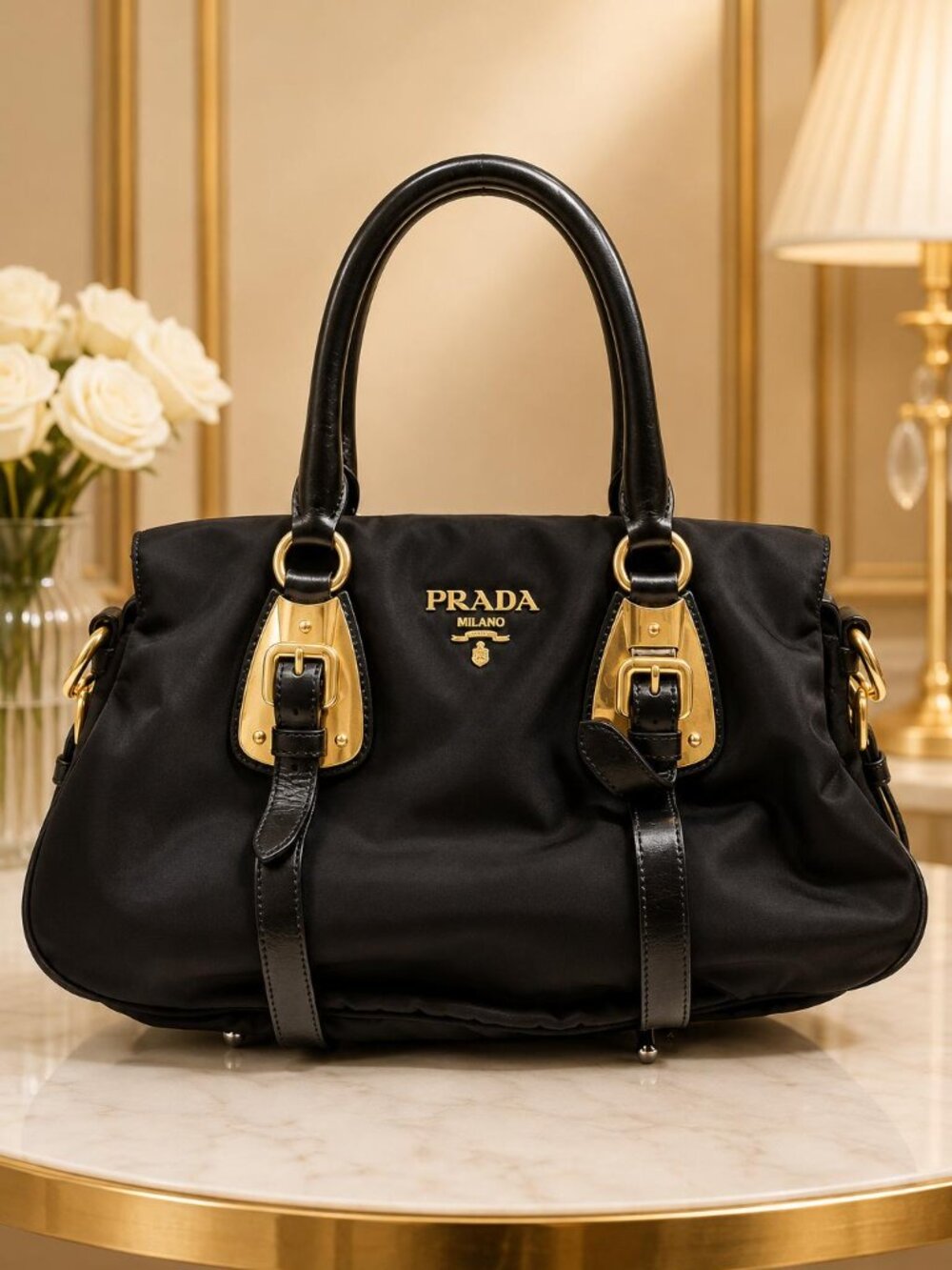 Authentic Prada Tessuto Nylon Shoulder Bag